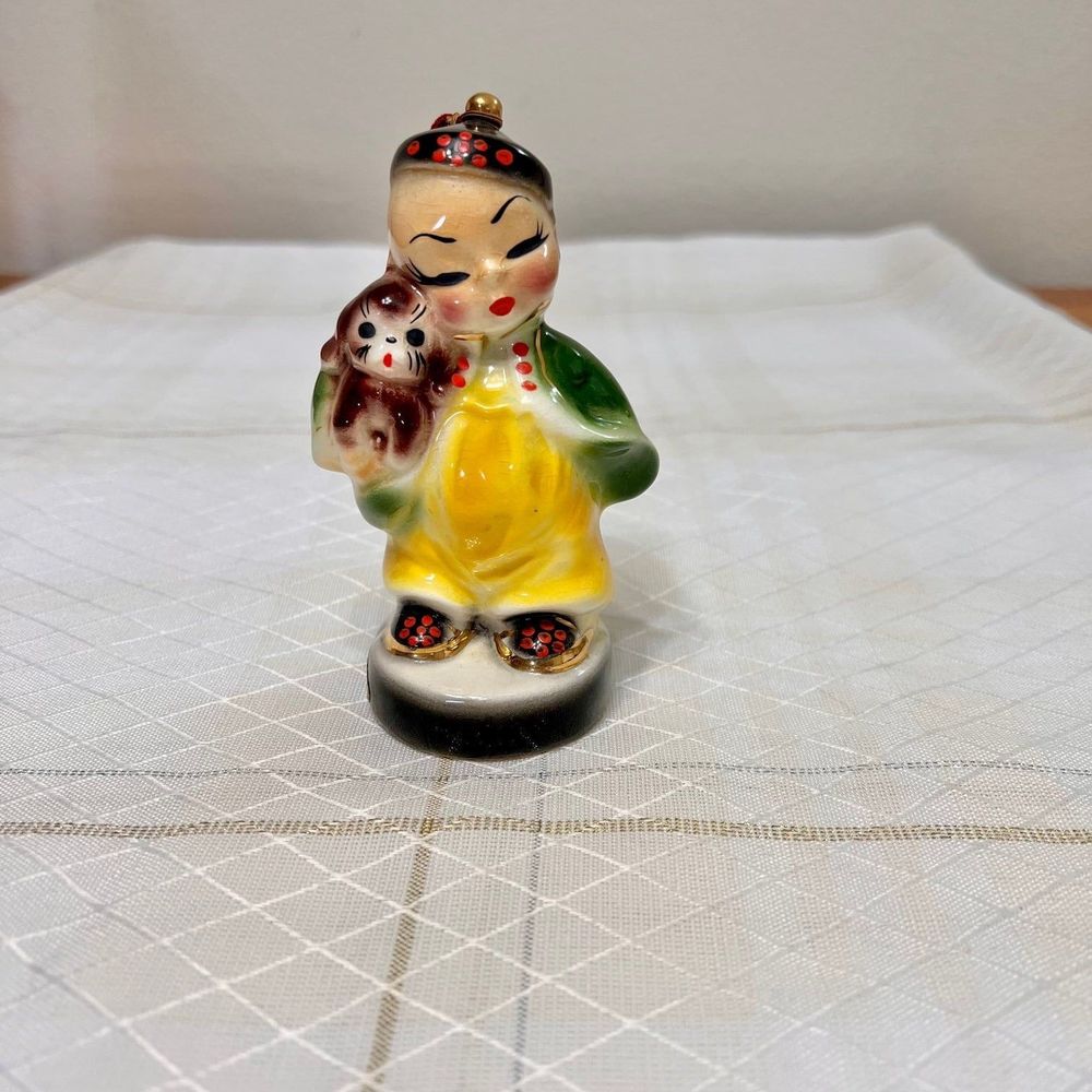 1952 Vintage Josef Originals WEE CHING with his Dog, Chinese Porcelain Figurine